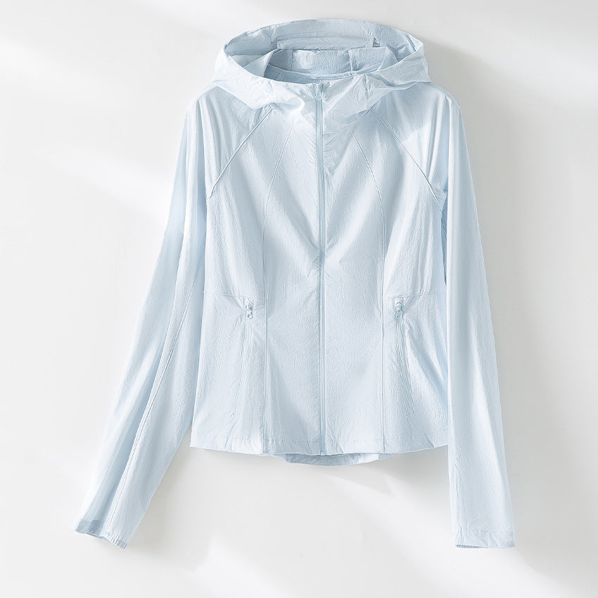 Damen Ultraleichte Kapuzen-Windjacke mit Raglanärmeln und Reißverschlusstaschen Shop Nory