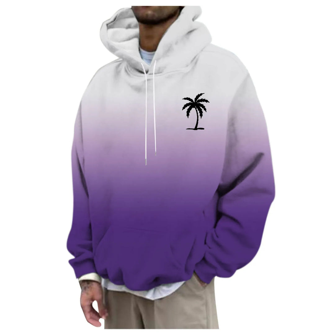 Unisex Trendiger Oversized Kapuzenpullover mit Farbverlauf und Palmenmotiv Shop Nory