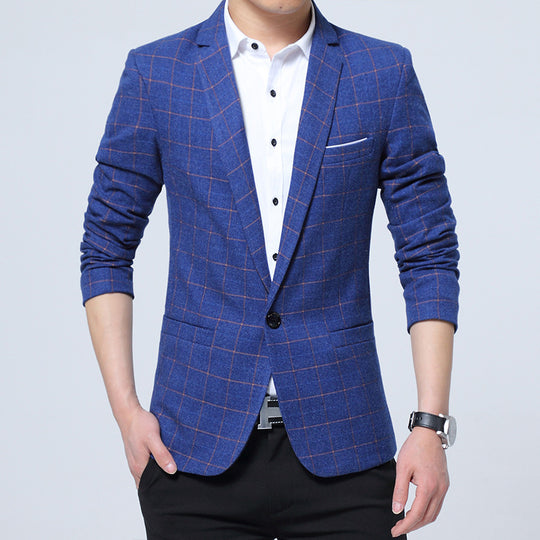 Herren Karierter Slim-Fit Sakko im Business-Casual Stil Shop Nory