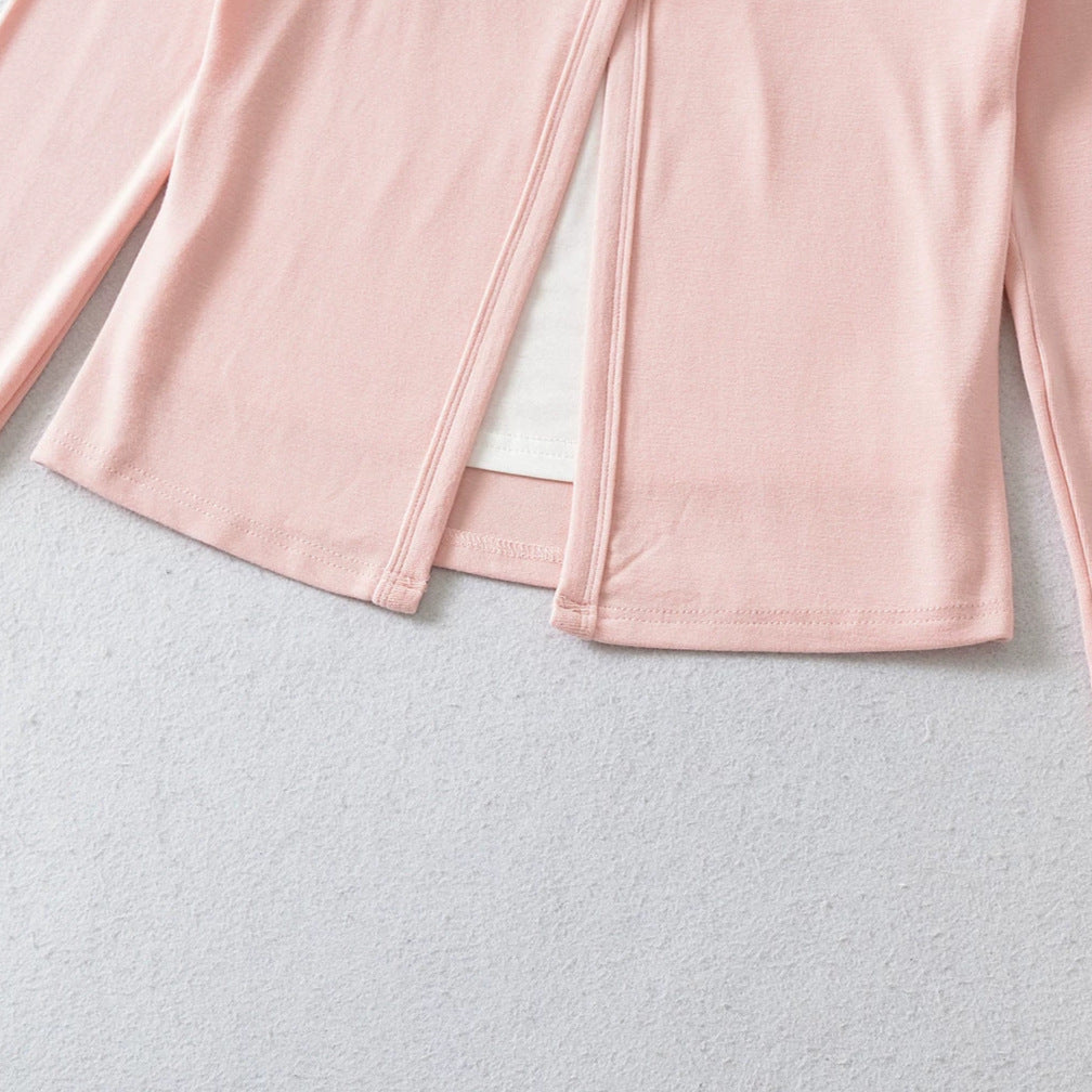 Damen Lagen-Cardigan mit integriertem Spitzen‑Cami und einreihigem Knopfverschluss Shop Nory