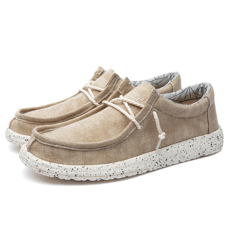 Herren nan lässiger Mokassin-Sneaker aus Jeansstoff mit elastischer Tau-Schnürung und gepolsterter Komfortsohle