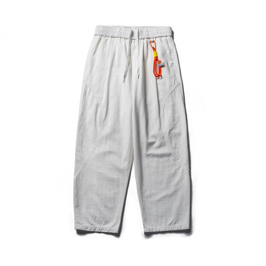 Herren Leichte Loose‑Fit Leinen‑Baumwoll‑Freizeithose mit elastischem Bund, Kordelzug und Utility‑Taschen Shop Nory