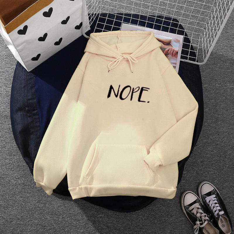 Damen nan lässiger Kapuzenpullover mit Statement-Print, Kängurutasche und weichem Fleece Shop Nory