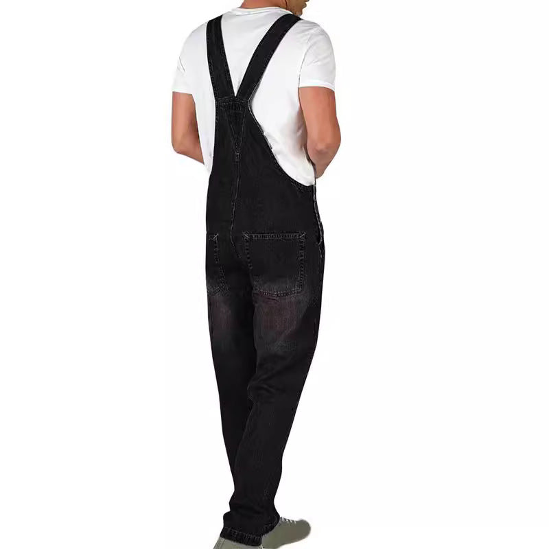 Herren Jeanslatzhose im urbanen Vintage-Stil mit praktischen Taschen