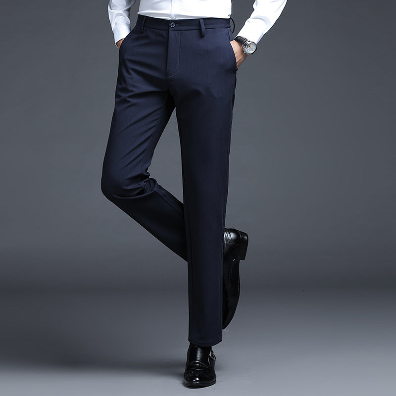 Herren Formelle Slim-Fit Anzughose mit Stretchbund und Bügelfalte Shop Nory