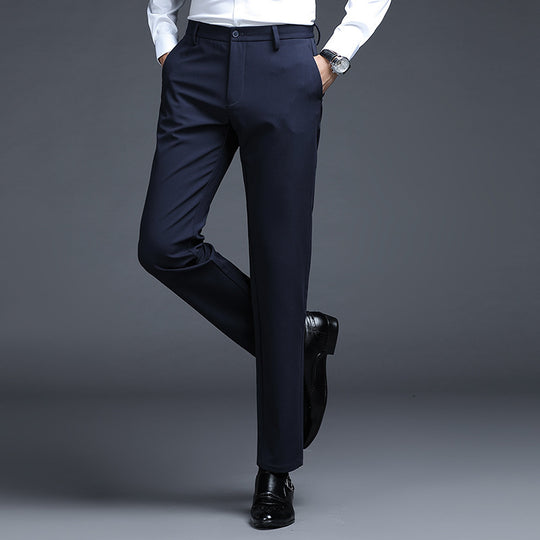Herren Formelle Slim-Fit Anzughose mit Stretchbund und Bügelfalte Shop Nory