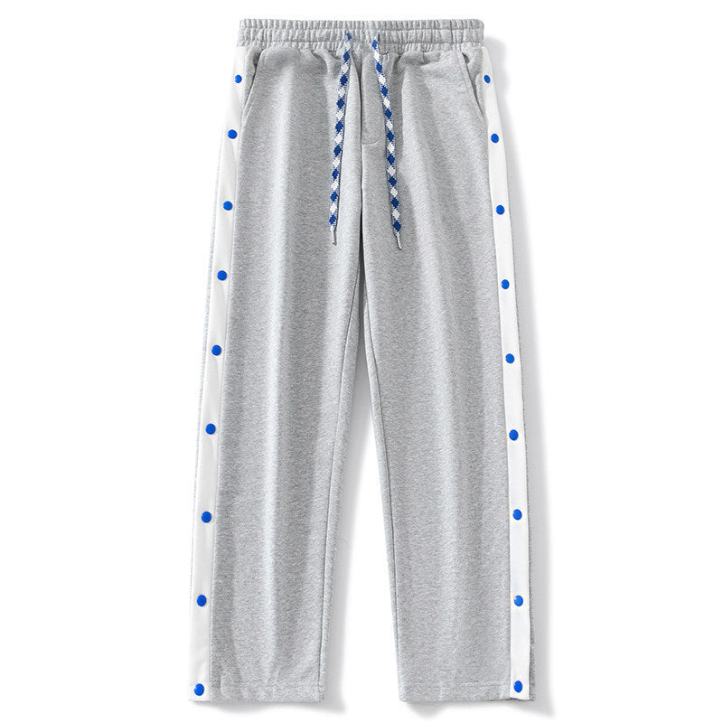 Herren Jogginghose mit Druckknopf-Seitenstreifen, elastischem Bund & Kordelzug Shop Nory