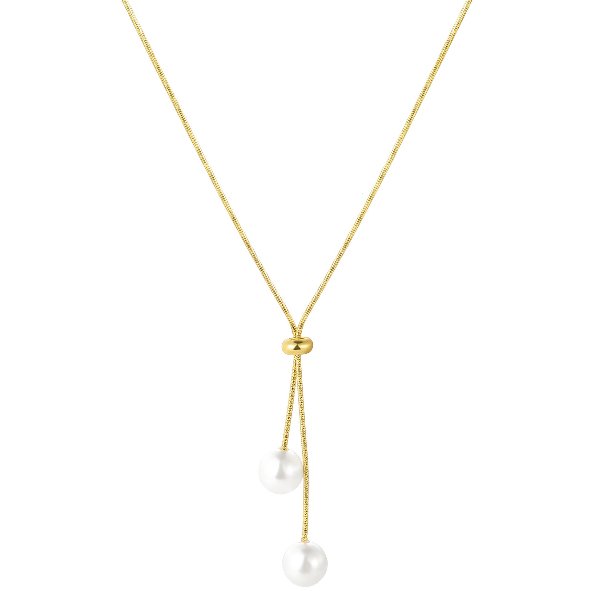 Damen elegante Halskette mit schimmernden Perlen und flexibler Kettenverstellung Shop Nory