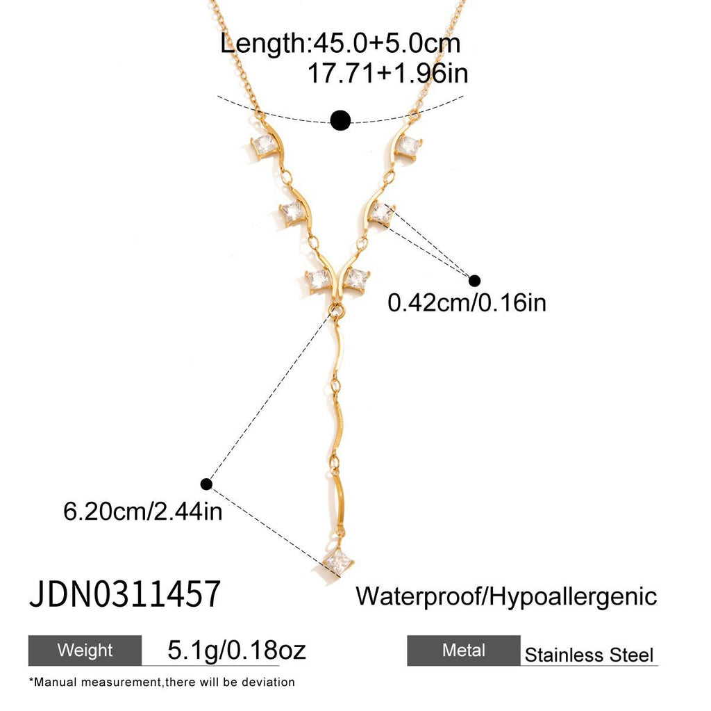Damen elegante Kette mit funkelnden Zirkonia-Elementen und hypoallergener Verarbeitung Shop Nory