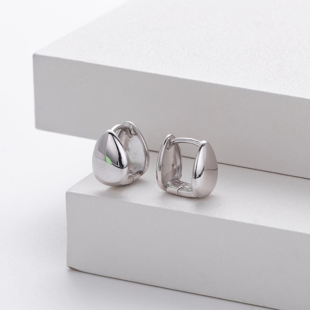 Damen Ohrstecker im eleganten Eiform-Design mit hochwertigem 925 Sterling Silber Shop Nory