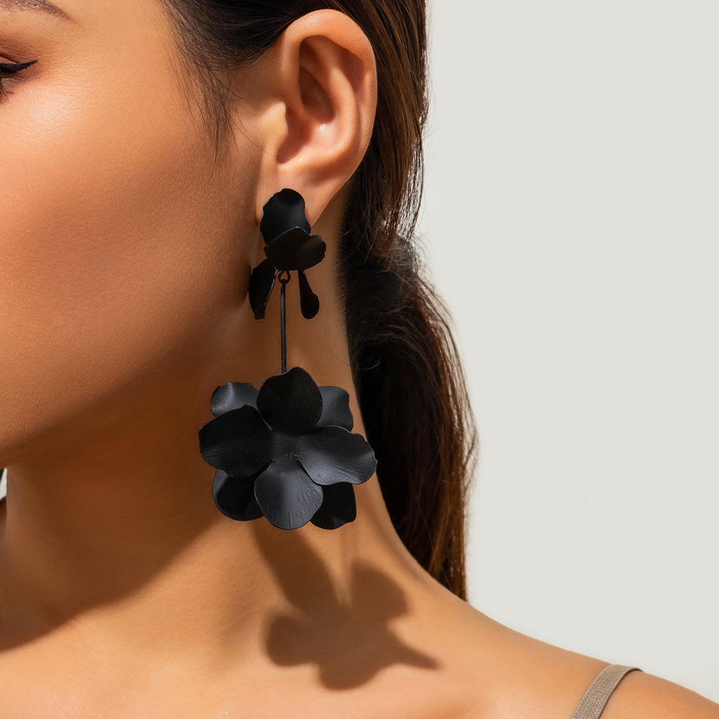 Damen hängende Blüten-Ohrstecker aus Edelstahl Shop Nory