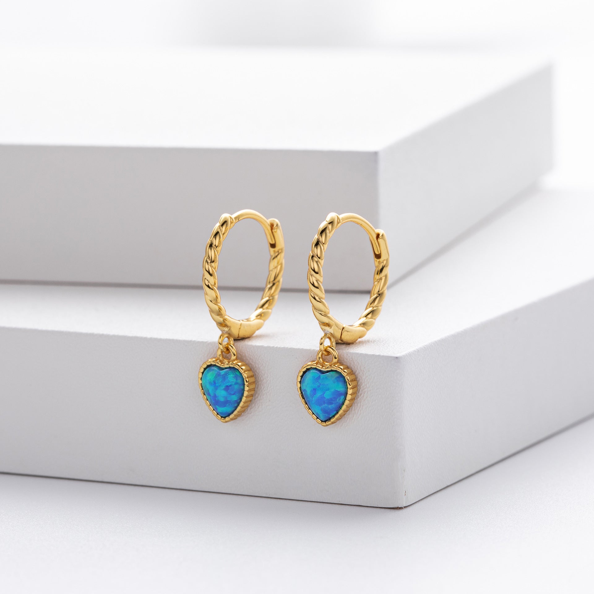 Damen Ohrhänger mit Herzanhänger aus hochwertigem 925 Sterling Silber Shop Nory