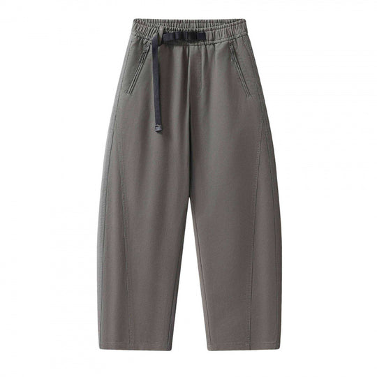 Unisex Weite knöchellange Cargo-Hose im Relaxed-Fit mit elastischem Tunnelzugbund und Reißverschlusstaschen Shop Nory