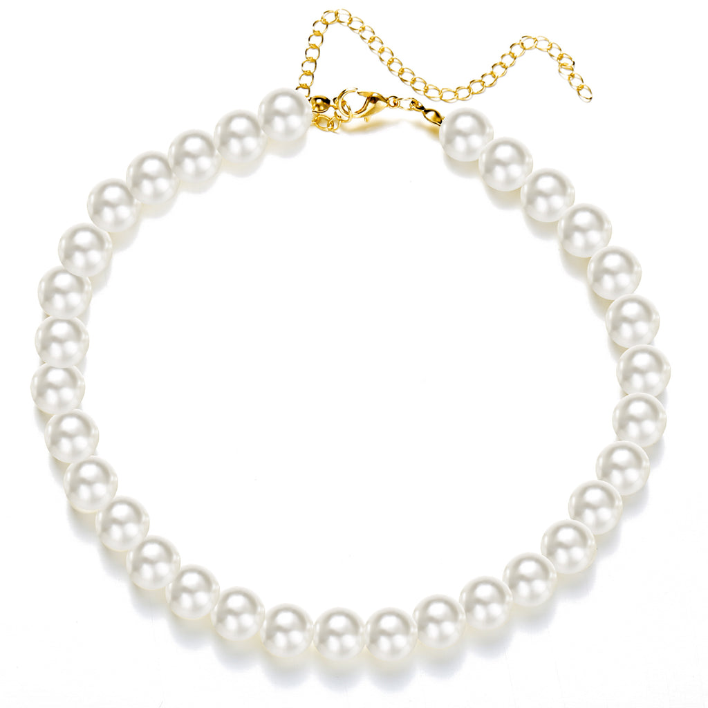 Damen elegante Perlenhalskette mit detailliertem Kettendesign Shop Nory
