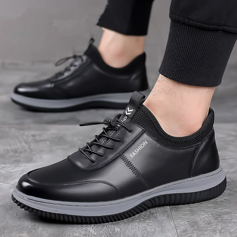 Herren Lederoptik-Sneaker mit stoßdämpfender Komfortsohle und elastischem Einstieg Shop Nory