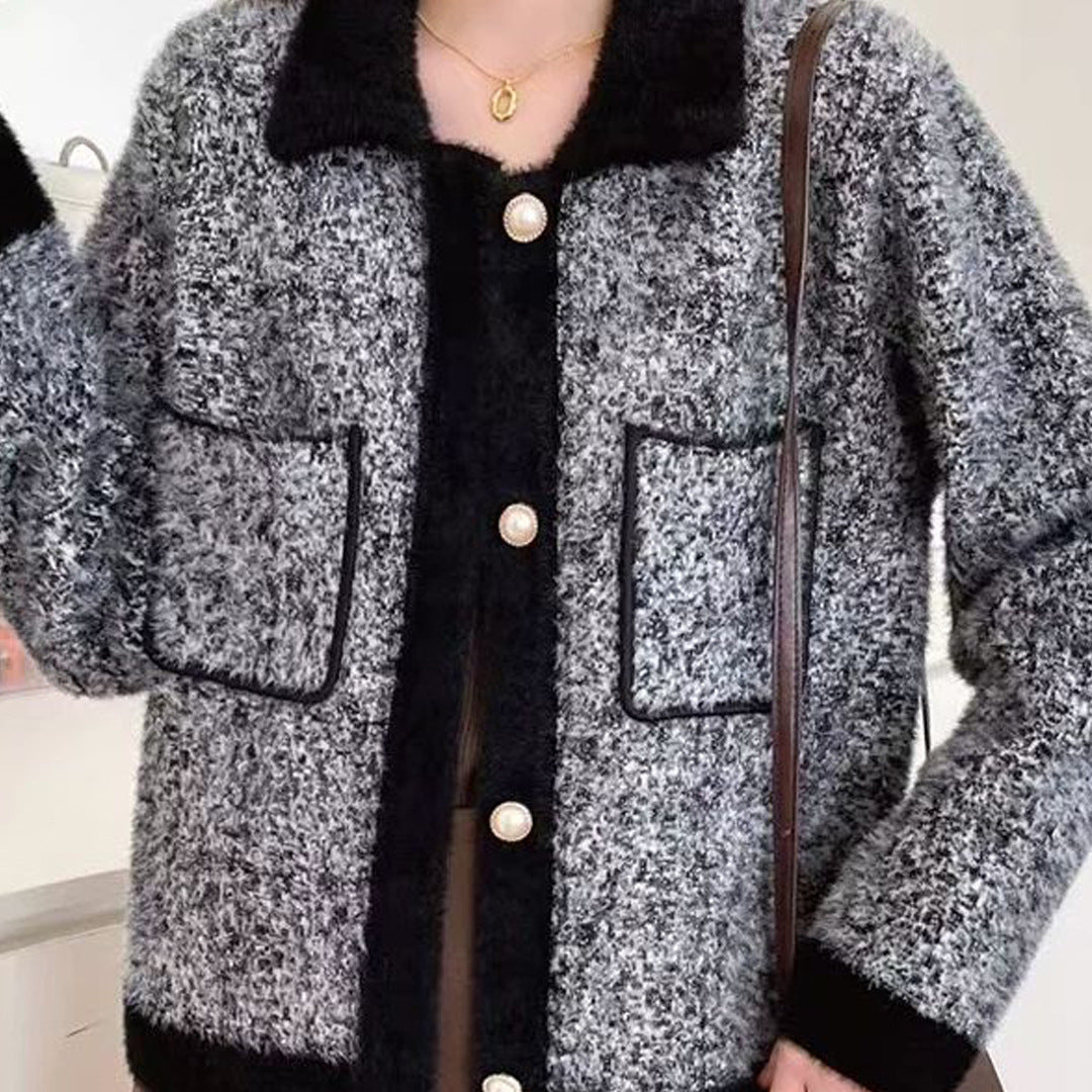 Damen Kuschelige Strickjacke mit Taschen Shop Nory