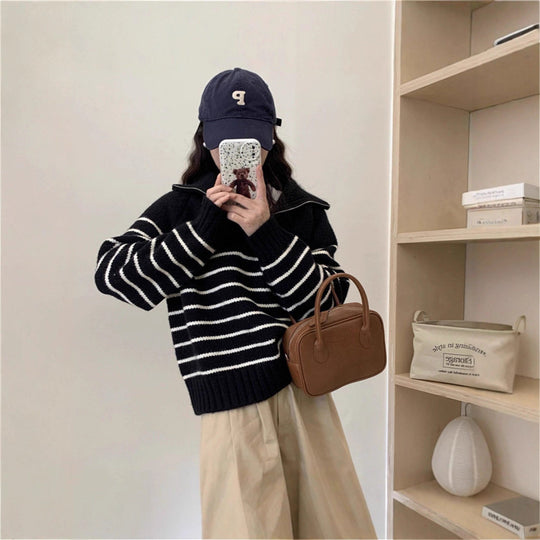 Damen Gemusterter Oversized Pullover Shop Nory