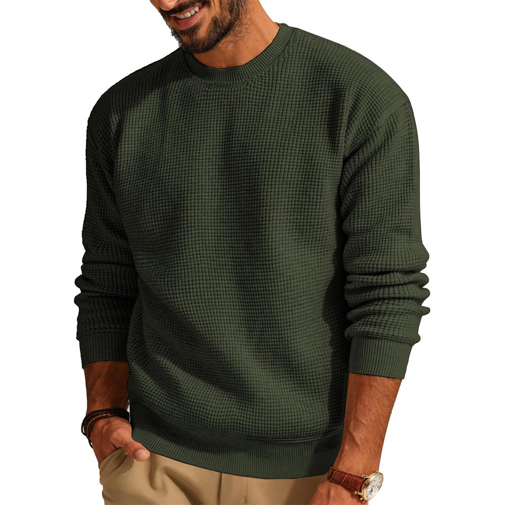Herren Strukturierter Sweatshirt mit Rundhalsausschnitt