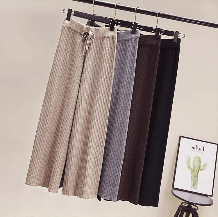Damen Bequeme Rippstrickhose mit Kordelzug Shop Nory
