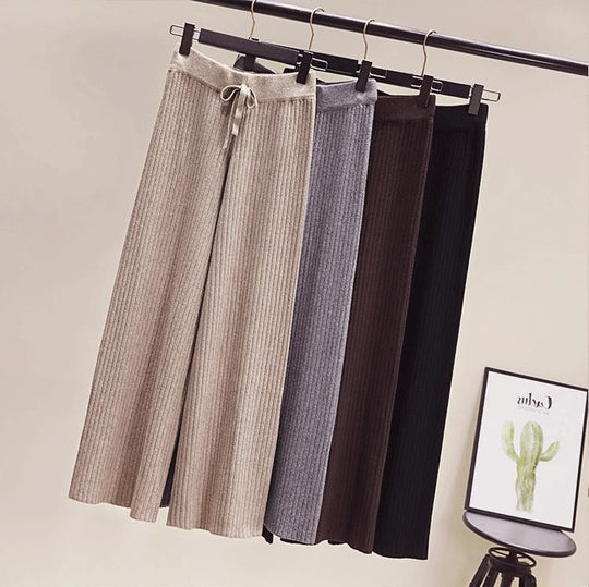 Damen Bequeme Rippstrickhose mit Kordelzug Shop Nory