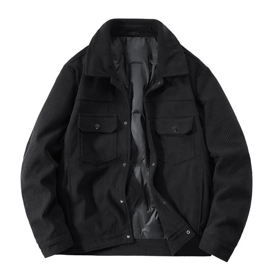 Herren Gerippte Cord-Overshirtjacke mit gesteppter Innenfütterung und Brustklappen Shop Nory