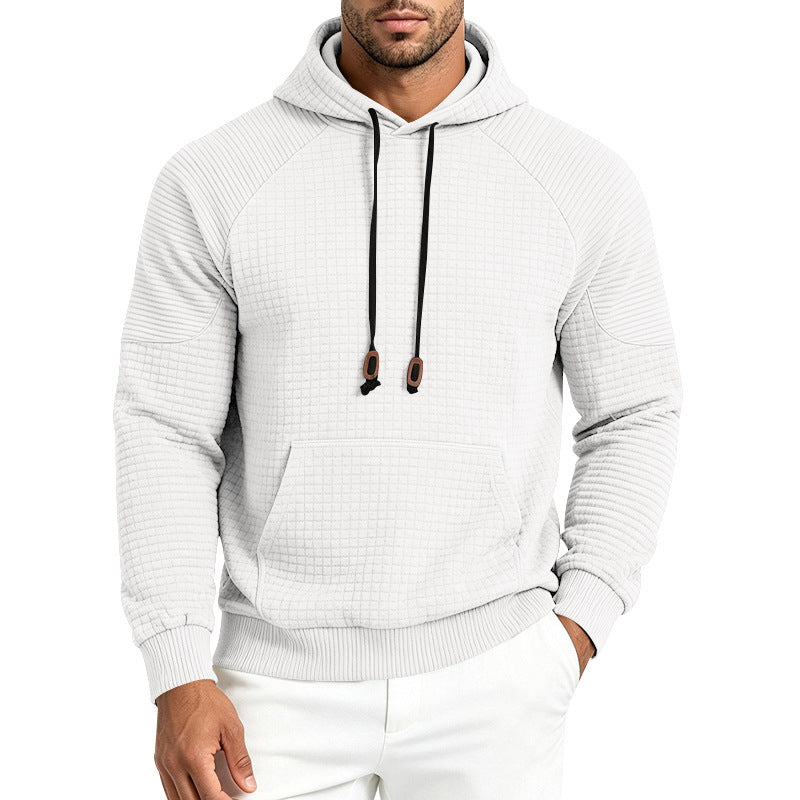 Herren Strukturierter Kapuzenpullover aus Waffeljersey mit Kängurutasche und Raglanärmeln Shop Nory