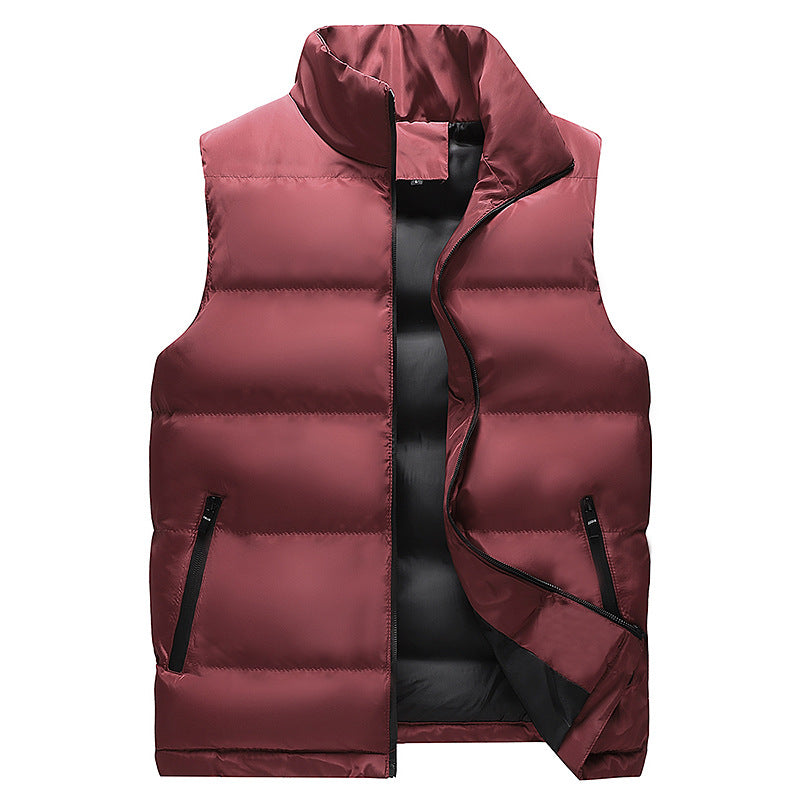Herren Minimalistische Outdoor-Steppweste mit breiter Blocksteppung, isolierter Wattierung und verdeckten Reißverschlusstaschen Shop Nory