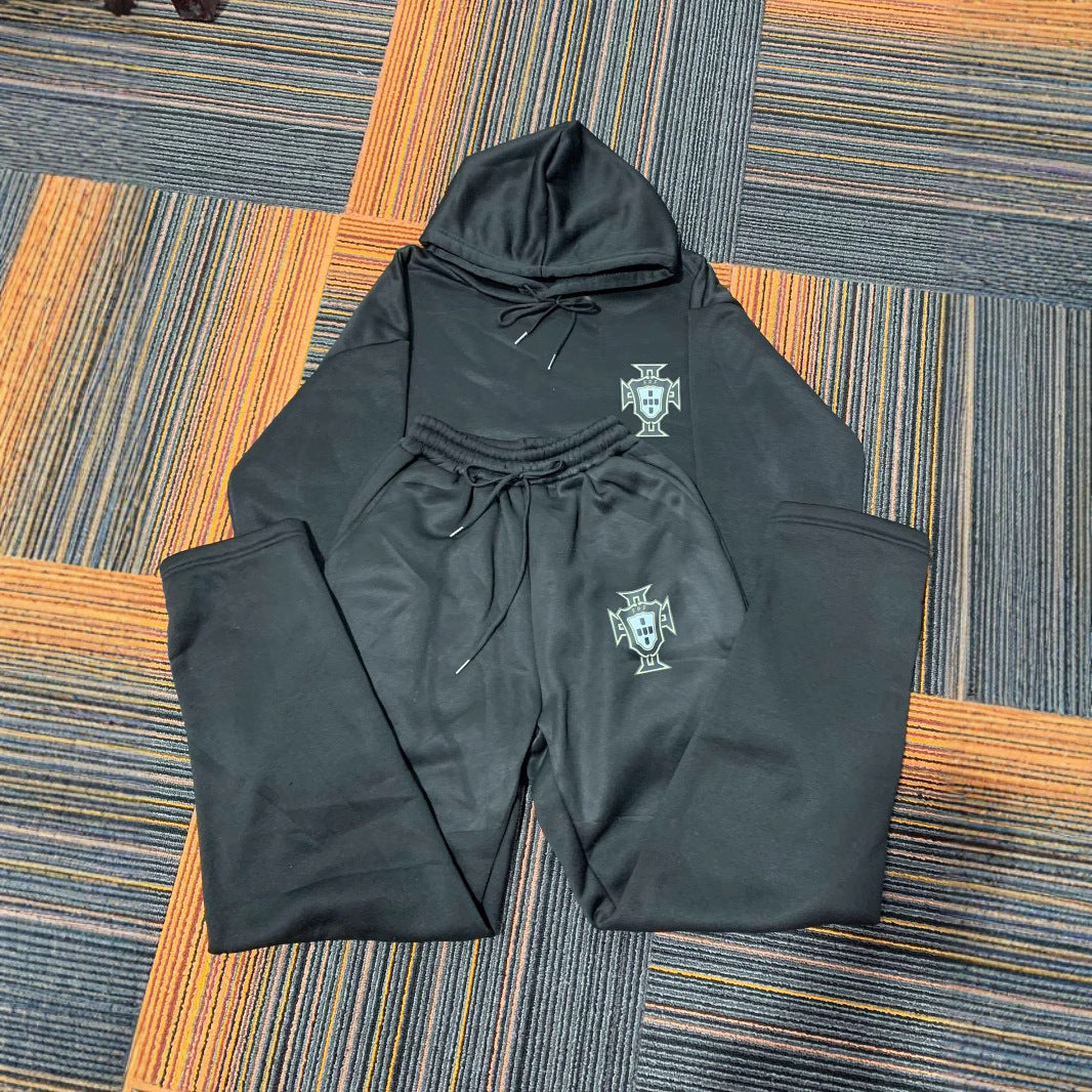 Unisex nan zweiteiliges Lounge-Set aus schwerer Baumwollmischung mit Kapuze und elastischem Bundhose Shop Nory
