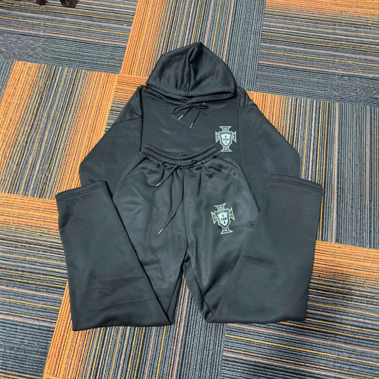 Unisex nan zweiteiliges Lounge-Set aus schwerer Baumwollmischung mit Kapuze und elastischem Bundhose Shop Nory