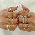 Damen Schmuckring-Set mit funkelnden Zirkonia und filigranem Design Shop Nory