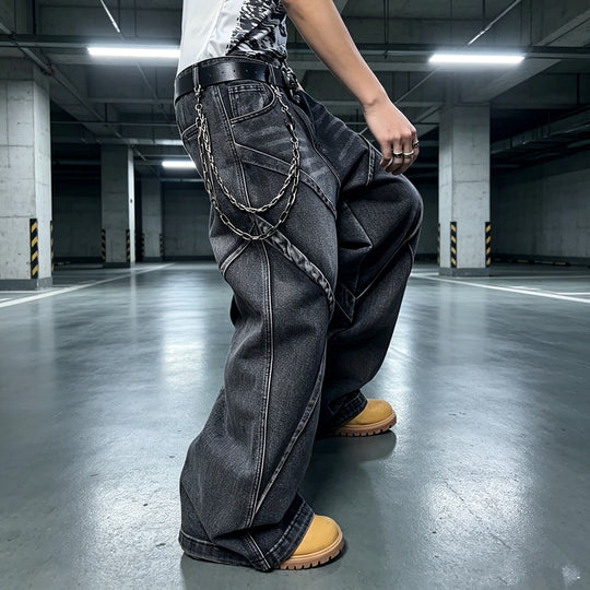 Damen Modische Baggy-Jeans mit einzigartigen Nähte Shop Nory