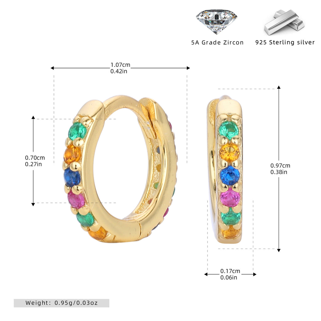 Damen Creolen mit funkelndem Zirkonbesatz aus 925 Sterling Silber Shop Nory