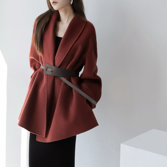 Damen Modischer und eleganter Mantel mit Gürtel Shop Nory