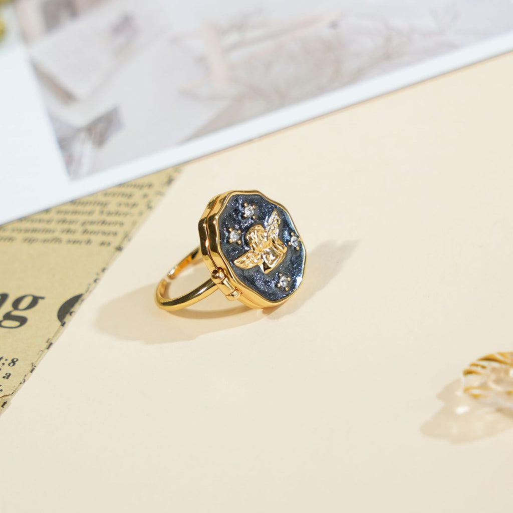 Damenring mit detailverliebtem Engel-Motiv Shop Nory