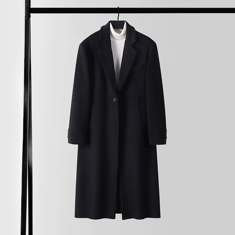 Herren Taillierter Wollmix-Longcoat mit Schalkragen und Ein-Knopf-Verschluss Shop Nory