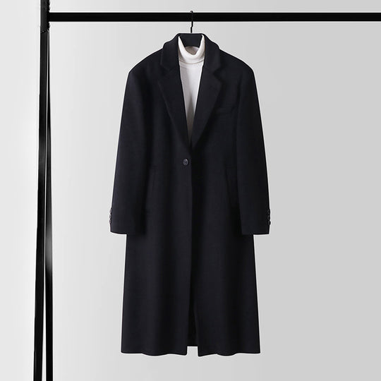 Herren Taillierter Wollmix-Longcoat mit Schalkragen und Ein-Knopf-Verschluss Shop Nory