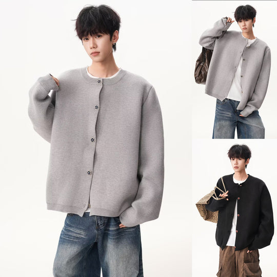 Herren Trendige Oversized Strickjacke mit Reißverschluss Shop Nory