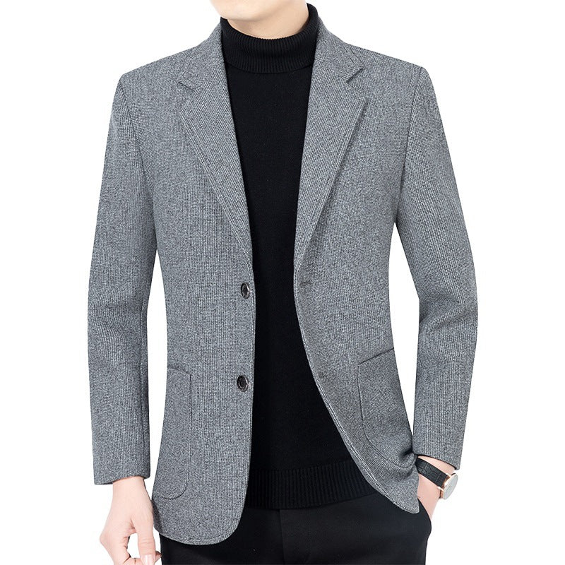 Herren Strukturierter Strickblazer mit Reverskragen und aufgesetzten Taschen Shop Nory