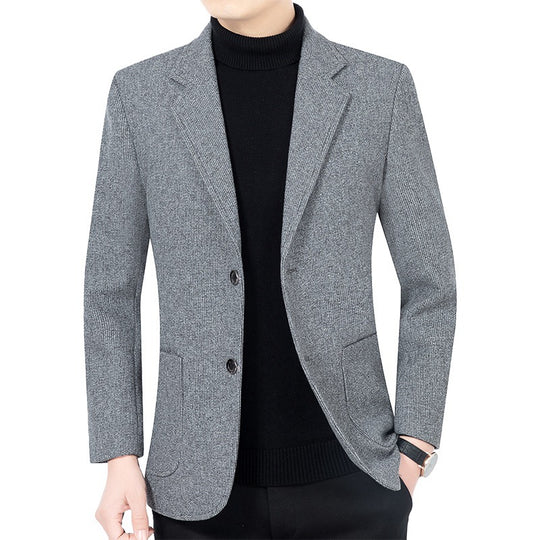 Herren Strukturierter Strickblazer mit Reverskragen und aufgesetzten Taschen Shop Nory