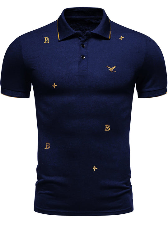 Herren Polohemd mit modischem Stickdesign und hochwertigem Stoff