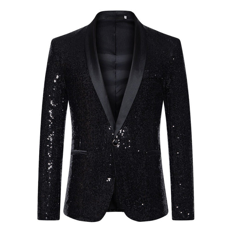 ShopNory Herren Pailletten-Blazer mit Schalkragen