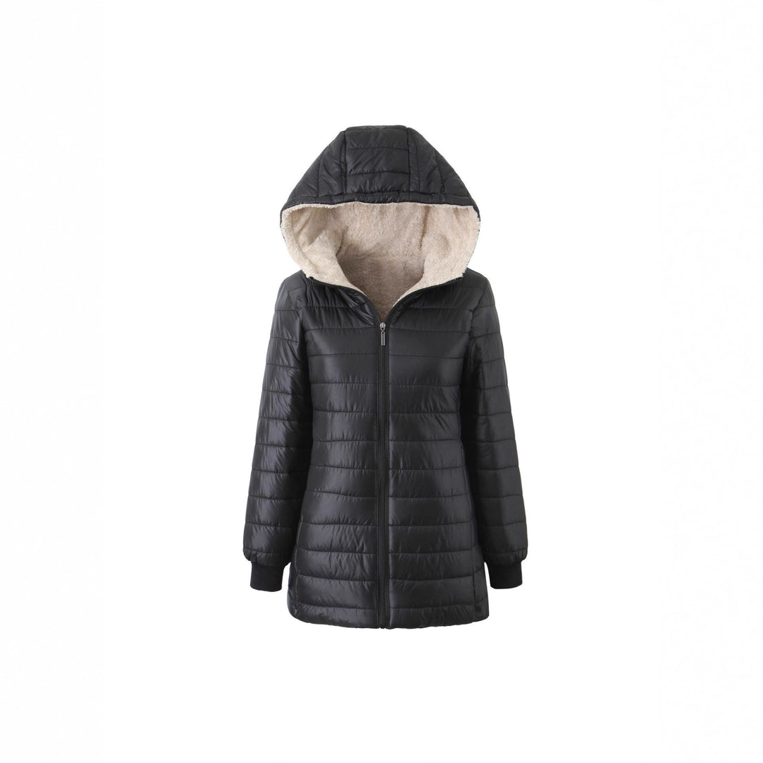 Damen Steppmantel mit Teddyfutter-Kapuze und wärmender Wattierung Shop Nory