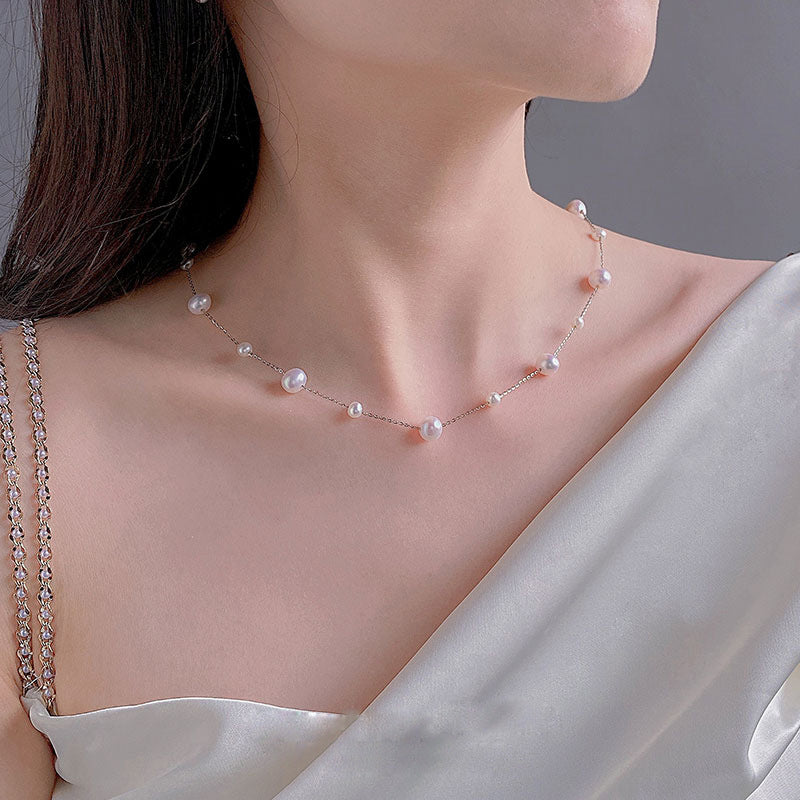 Damen Perlenhalskette mit stilvollem Lagen-Design Shop Nory
