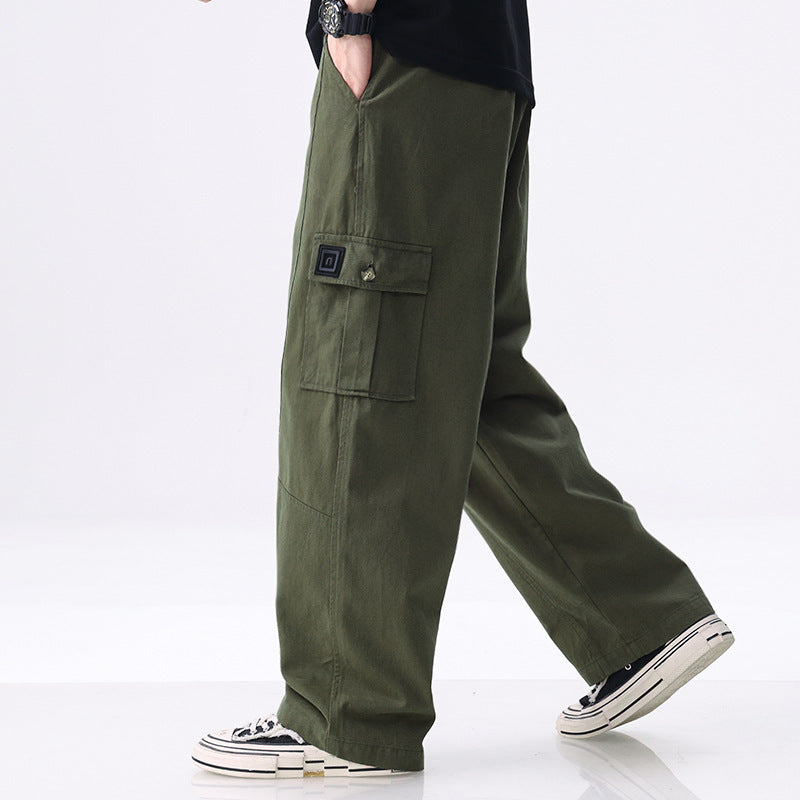 Herren weit geschnittene Baumwoll-Cargohose mit aufgesetzten Beintaschen und Relaxed-Fit Shop Nory