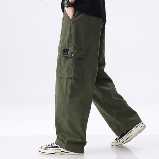 Herren weit geschnittene Baumwoll-Cargohose mit aufgesetzten Beintaschen und Relaxed-Fit Shop Nory