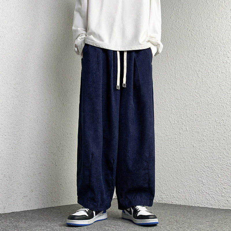Unisex Extraweit geschnittene Cord-Loungehose mit Tunnelzug und elastischen Bündchen Shop Nory