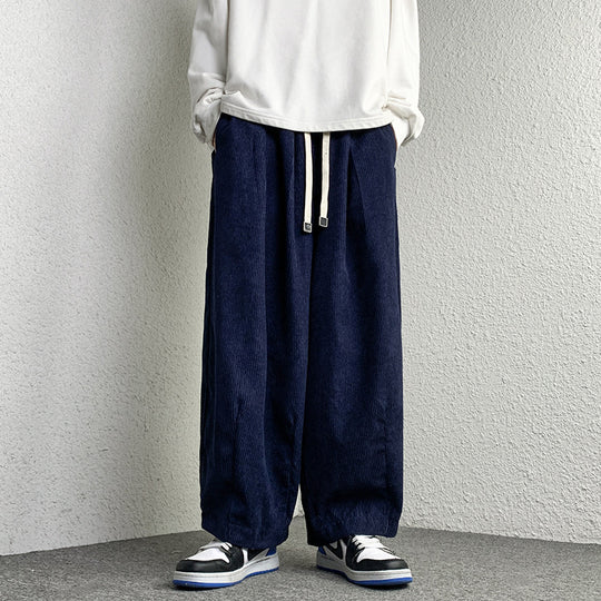 Unisex Extraweit geschnittene Cord-Loungehose mit Tunnelzug und elastischen Bündchen Shop Nory