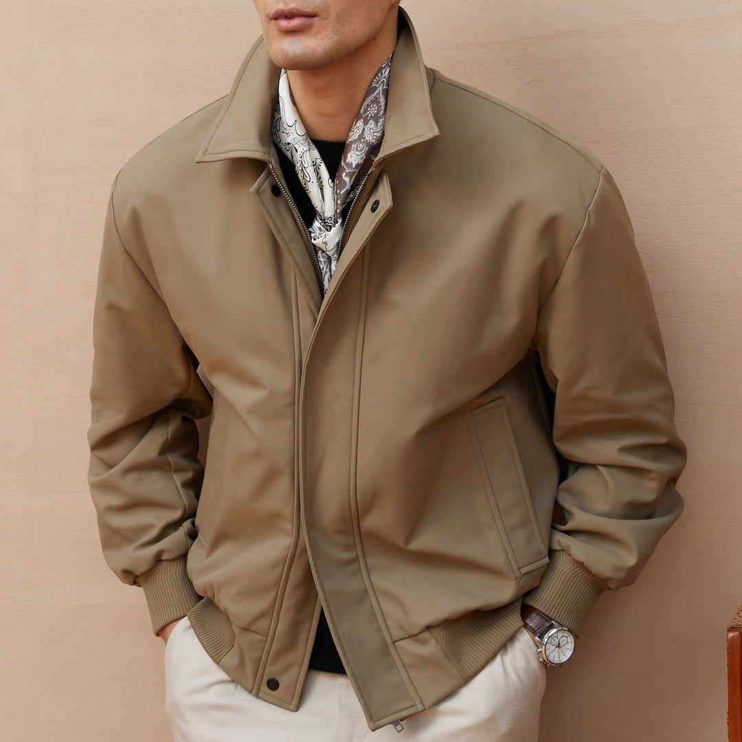 Herren klassische Harrington-Jacke mit Reißverschluss und Rippbündchen Shop Nory