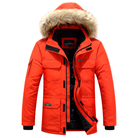Herren Winterparka mit Kapuze, Kunstfellbesatz und multifunktionalen Außentaschen Shop Nory