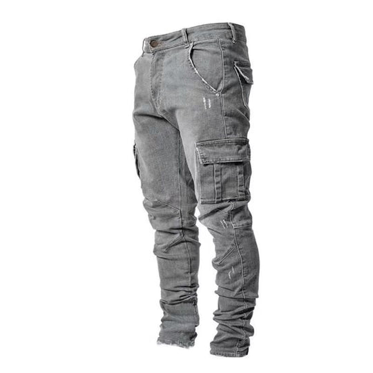 Herren Eng geschnittene Cargo-Jeans mit Stretch und Mehrfach-Taschen Shop Nory